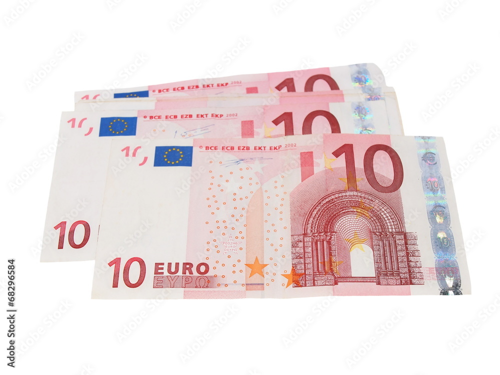 ten euro banknotes isolated on white background ten euro banknotes isolated on white background