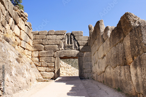 Lion Gate, Archaeological Site of Mycenae, Greece photo