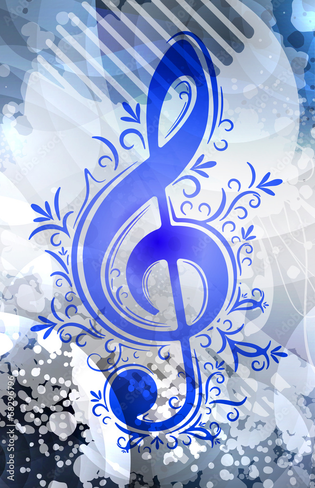 Fototapeta premium Abstract background with treble clef 