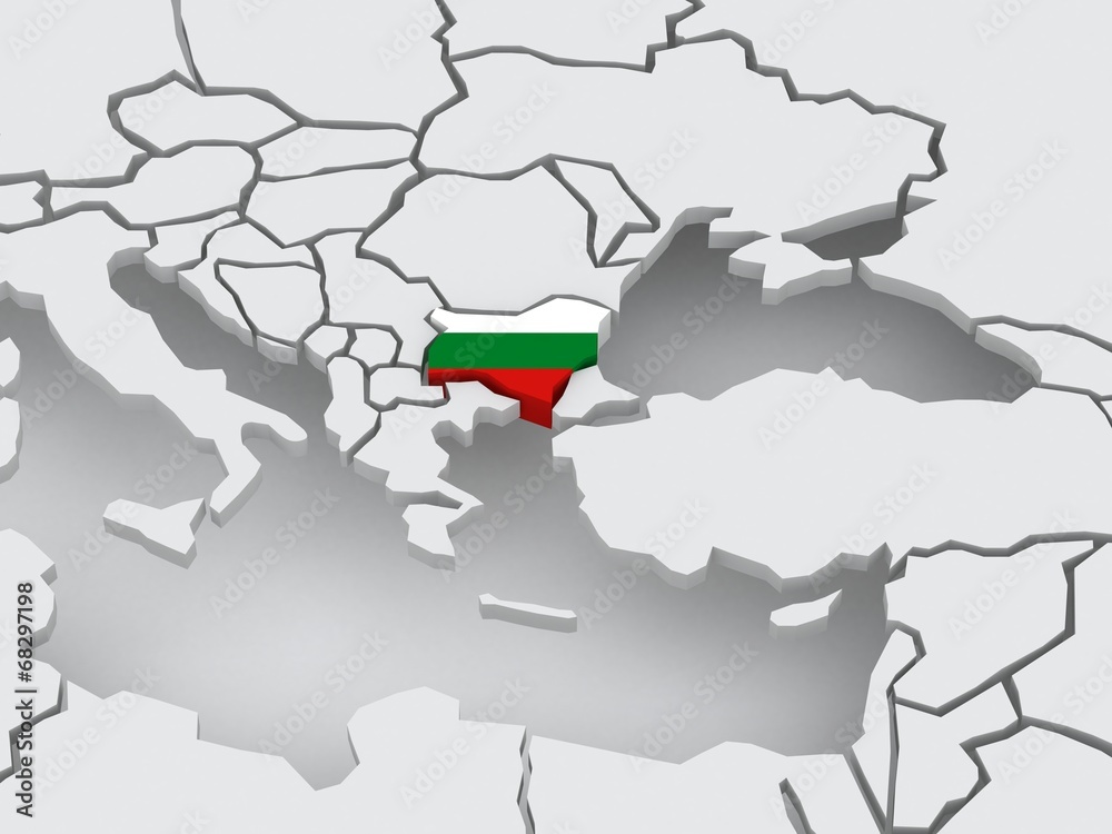 Obraz premium Map of worlds. Bulgaria.