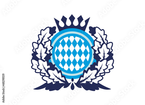 Bayern Wappen mit Kranz und Krone