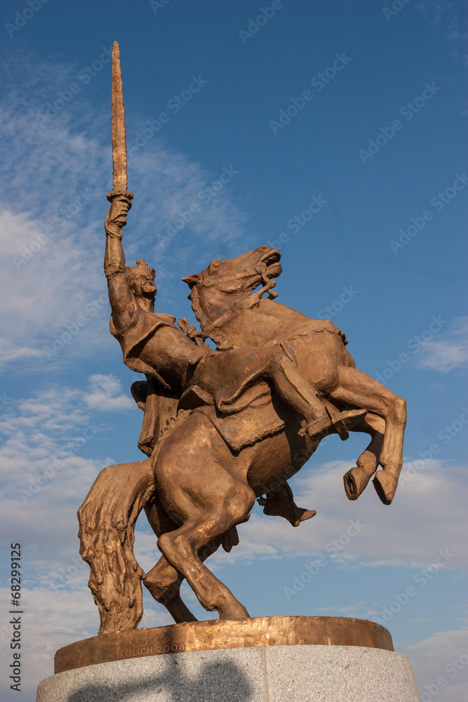 King Svatopluk statue blue skies