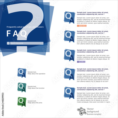 Infographics Vector Background FAQ Web Site