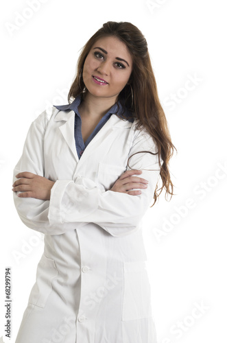 Young beautiful female doctor standing