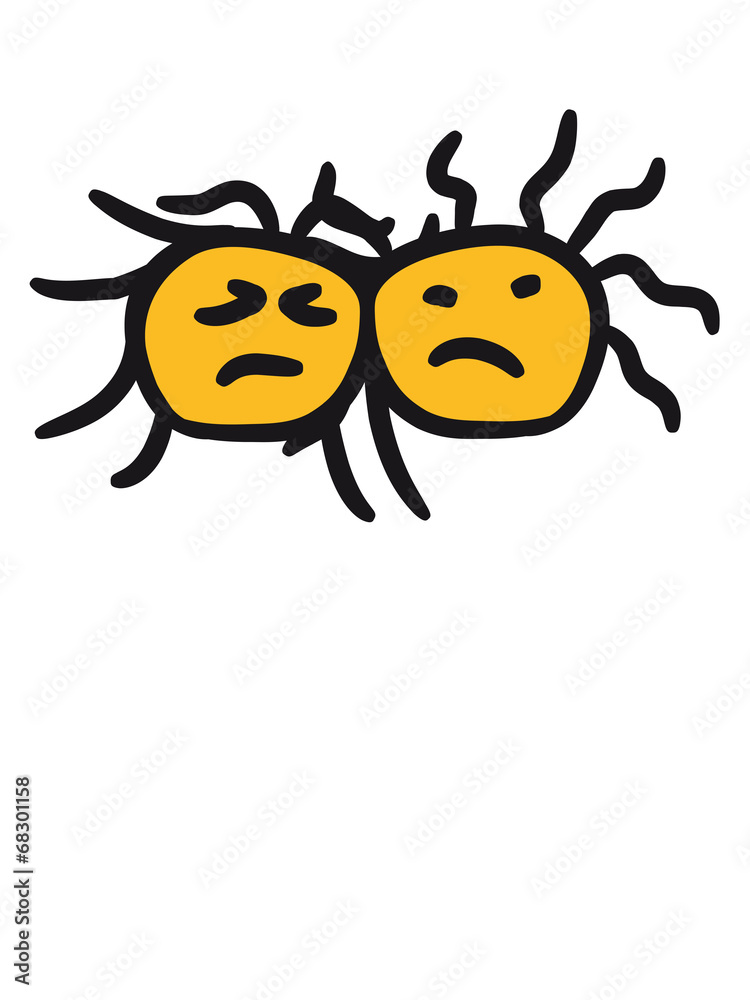 Obraz premium 2 Traurige Unglückliche Böse Mädchen Smileys Gesichter