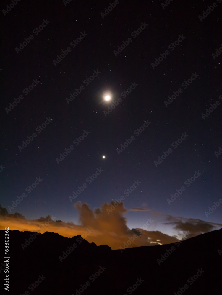Mond und Venus über Teneriffa