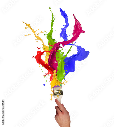 Colored paint, abstract shapes