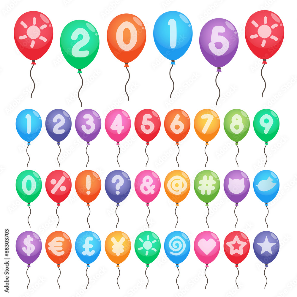 numbers and symbols balloons numbers and symbols balloons