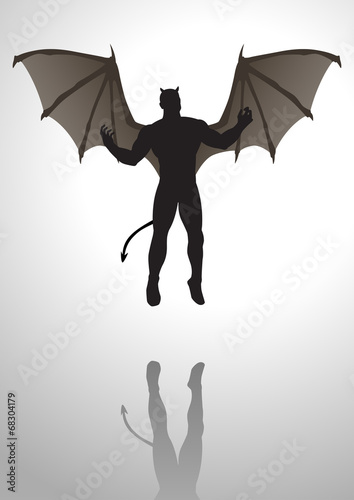 Silhouette illustration of the Devil