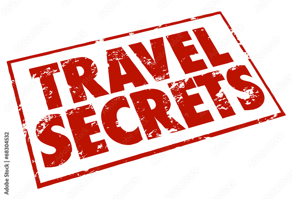 Travel Secrets Stamp Red Ink Advice Tips Information