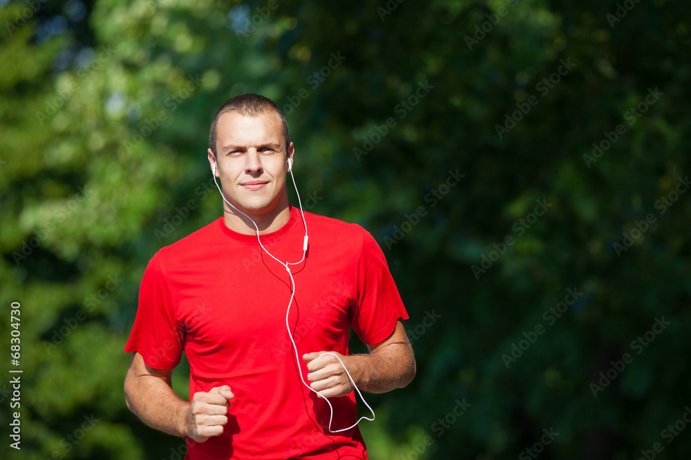 Running fitness man