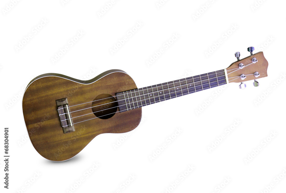 Ukulele hawaiian guitar isolated on white