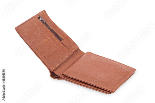 Brown wallet isolated on white background
