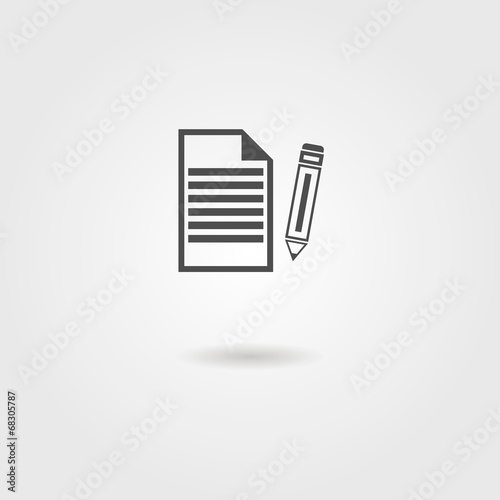 black sheet of paper and pencil icon