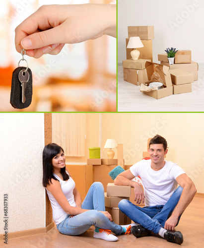 Real estate collage: moving...