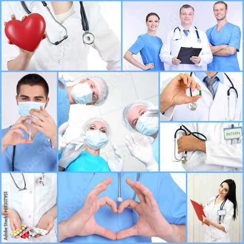 Medical workers collage