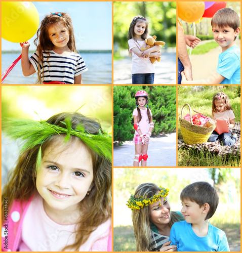 Collage of photo with child...
