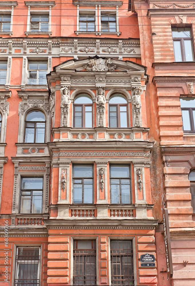 Fototapeta premium Kraevsky apartment house (1881) in Saint Petersburg, Russia