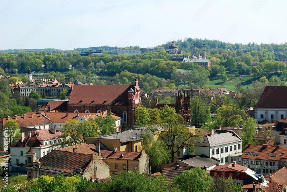 Vilnius city view from Gediminas castle.