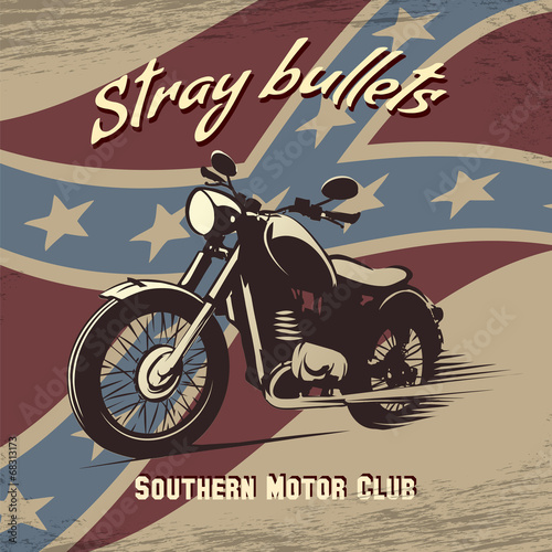 Retro motorcycle club poster