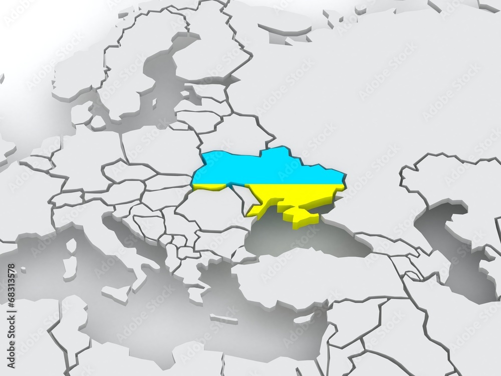 Fototapeta premium Map of worlds. Ukraine.