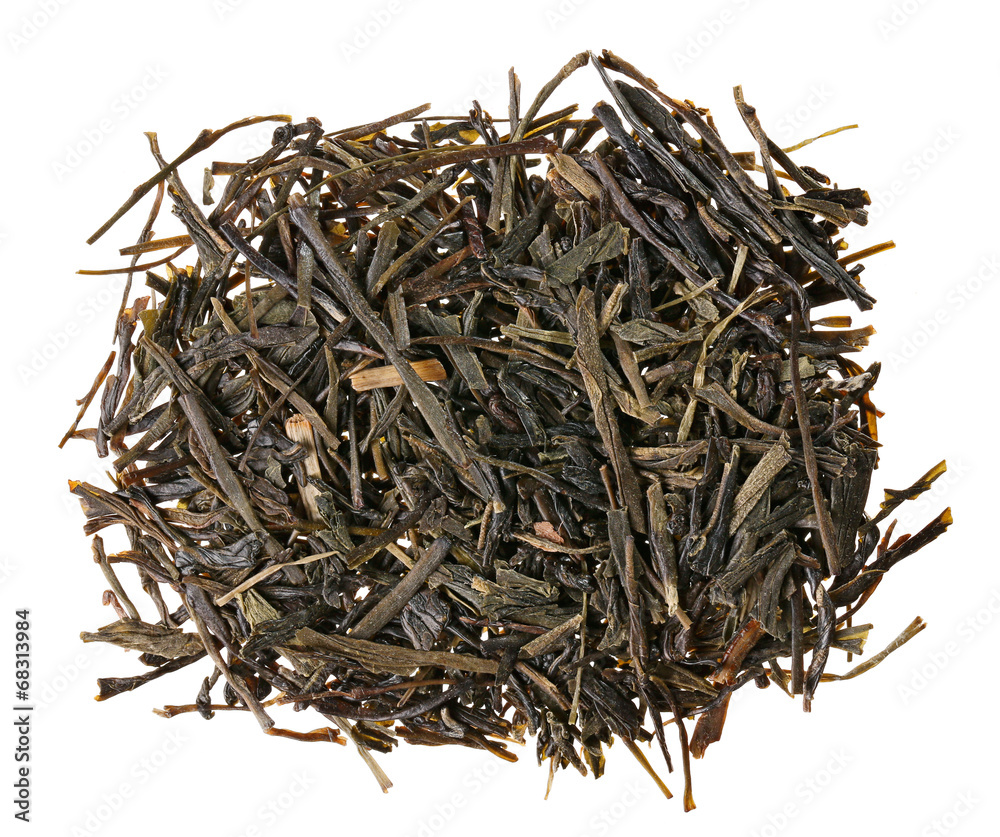 Gyokuro green tea heap isolated on white Gyokuro green tea heap isolated on white