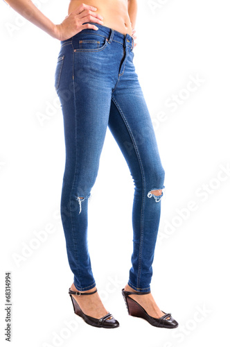 Jeans, Woman waist wearing jeans