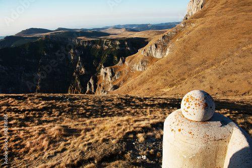 Alpine landscape in Bucegi Mountains, Romania, Europe photo