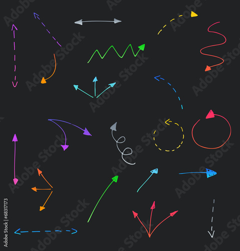 Sketch arrows vector set