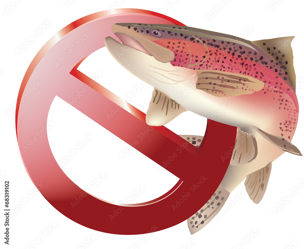 divieto pesca alla trota Stock Vector | Adobe Stock