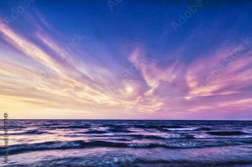 HDR image of sunset over the sea
