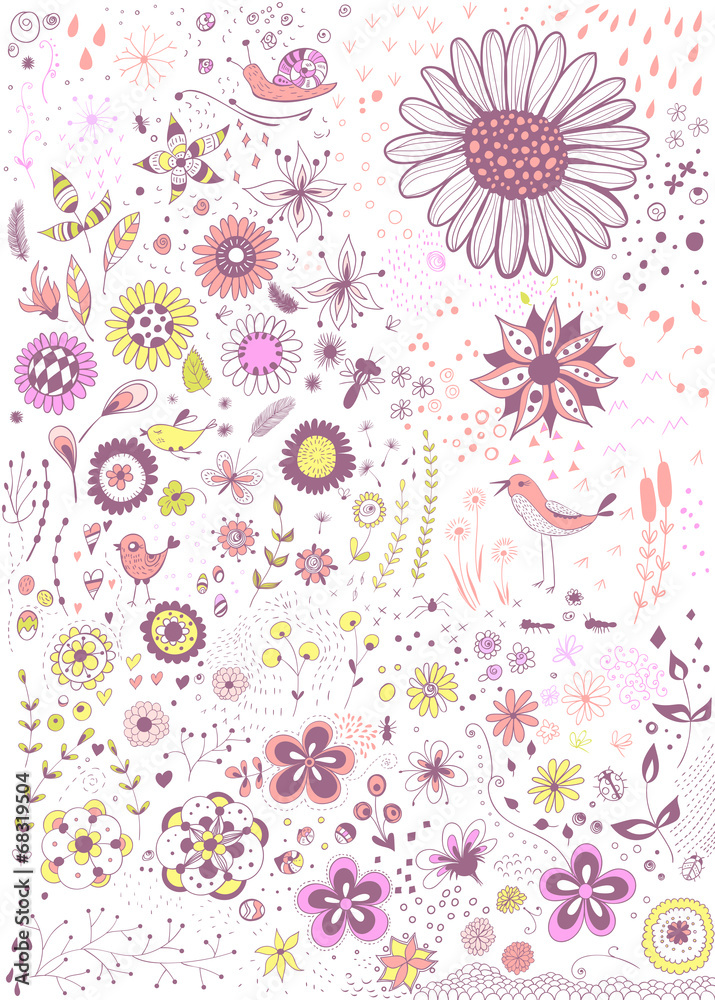 Hand -drawn decorative elements for design Hand -drawn decorative elements for design