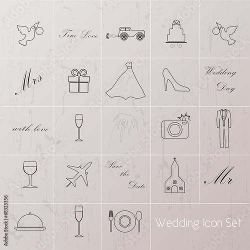 Wedding Planner Icons and Infographics