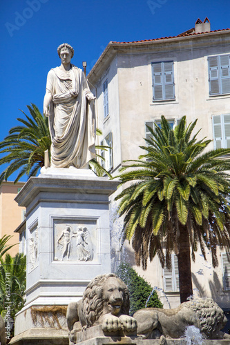 Foch square and bonaparte statue in in Ajaccio © kemaltaner