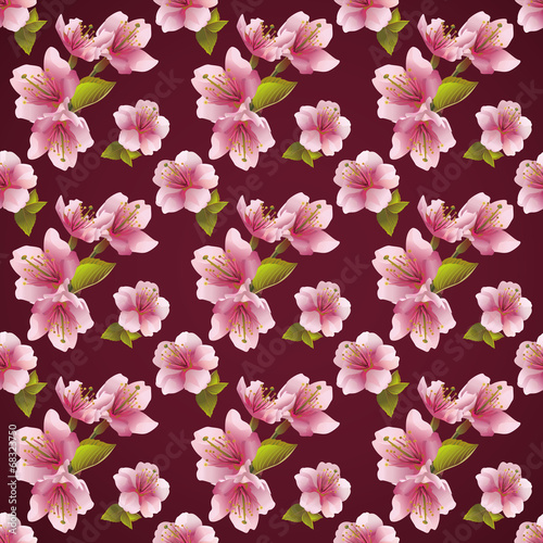 Seamless pattern background with cherry blossom