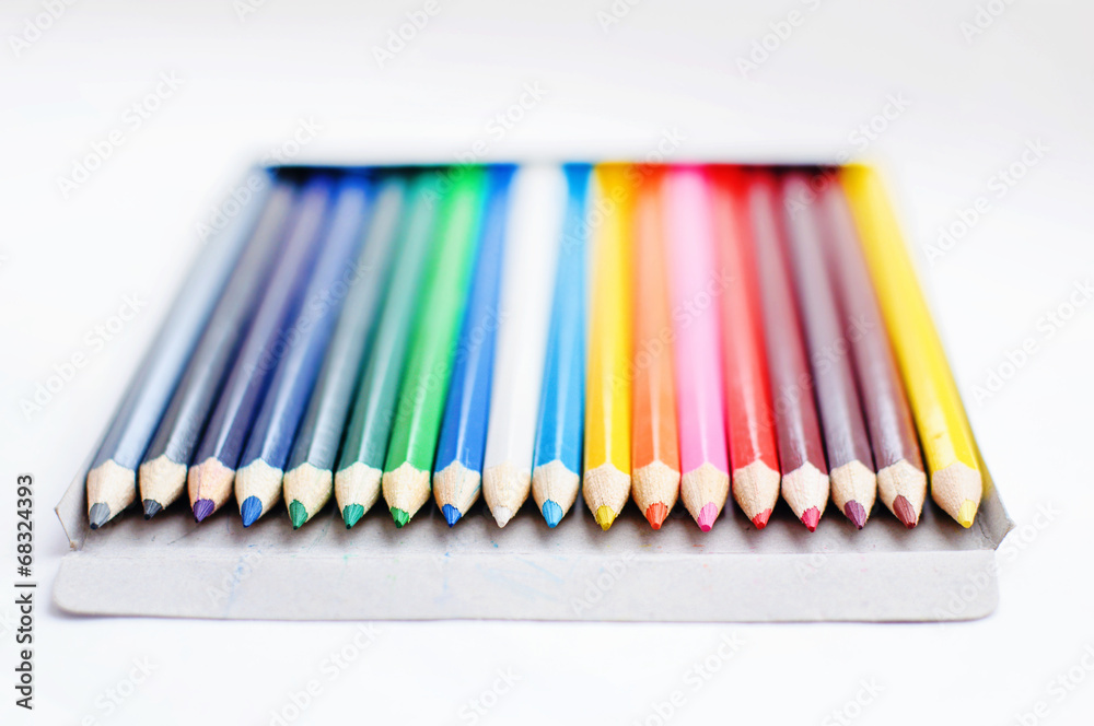 Fototapeta premium Stack of colored pencils