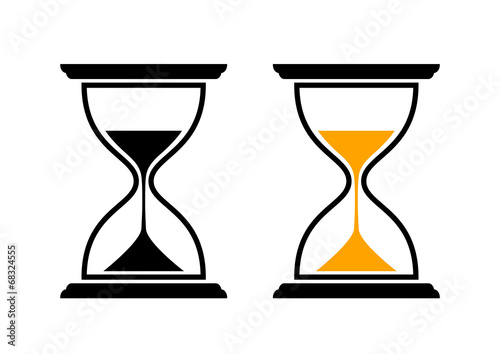 Hourglass icons on white background
