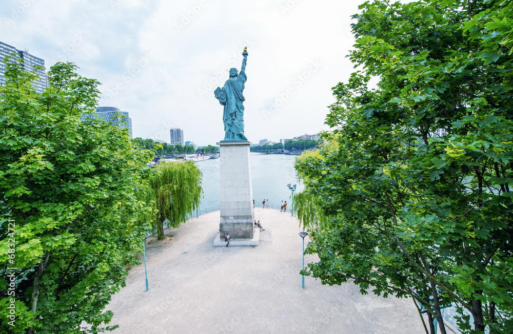 Statue of Liberty in Paris near Eiffel Tower