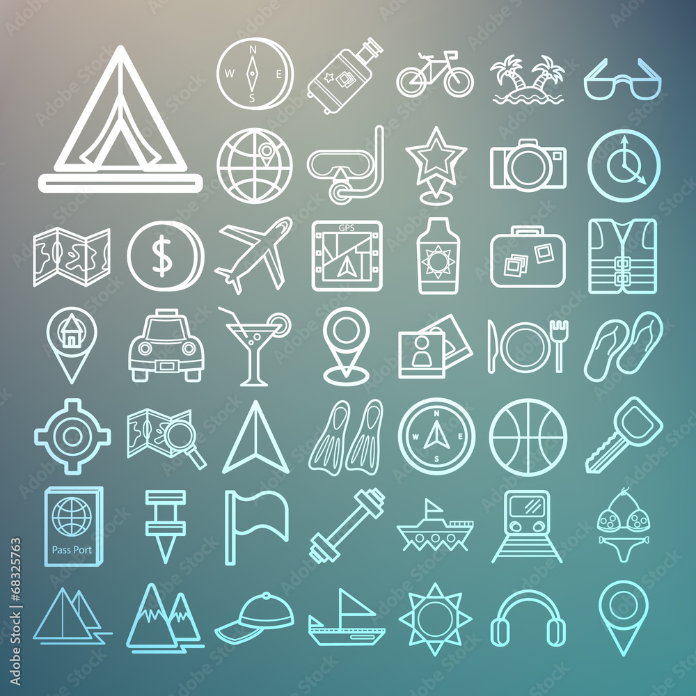 Equipment Travel and sea icons Retina Equipment Travel and sea icons Retina
