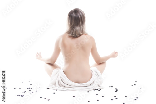 Woman With Towel Meditating