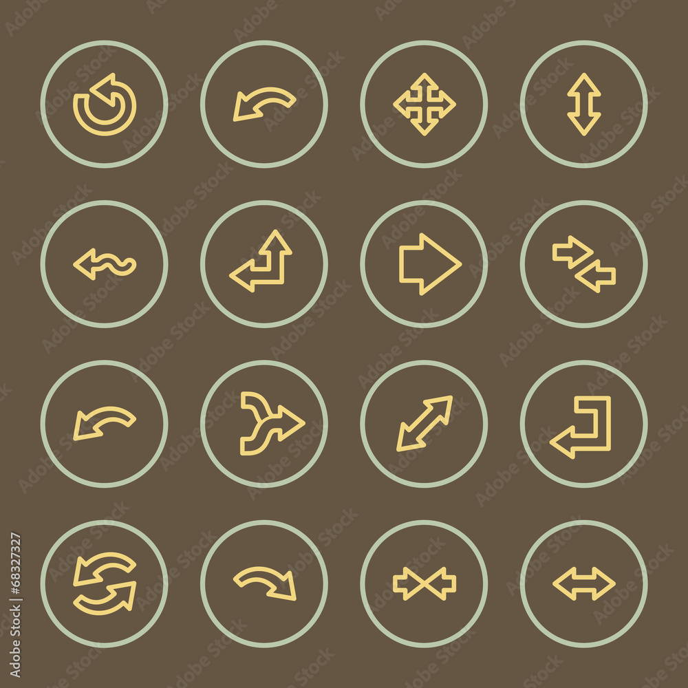 Arrow web icons set, coffee series Arrow web icons set, coffee series