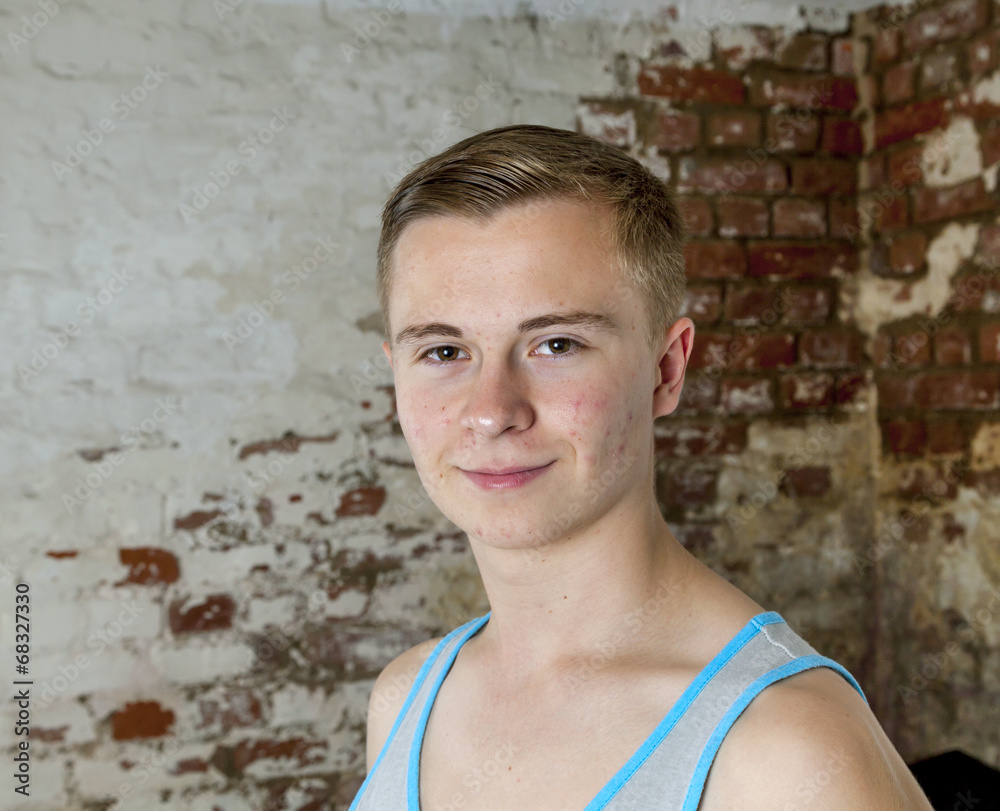 Portrait of a positive adolescent boy in puberty Portrait of a positive adolescent boy in puberty