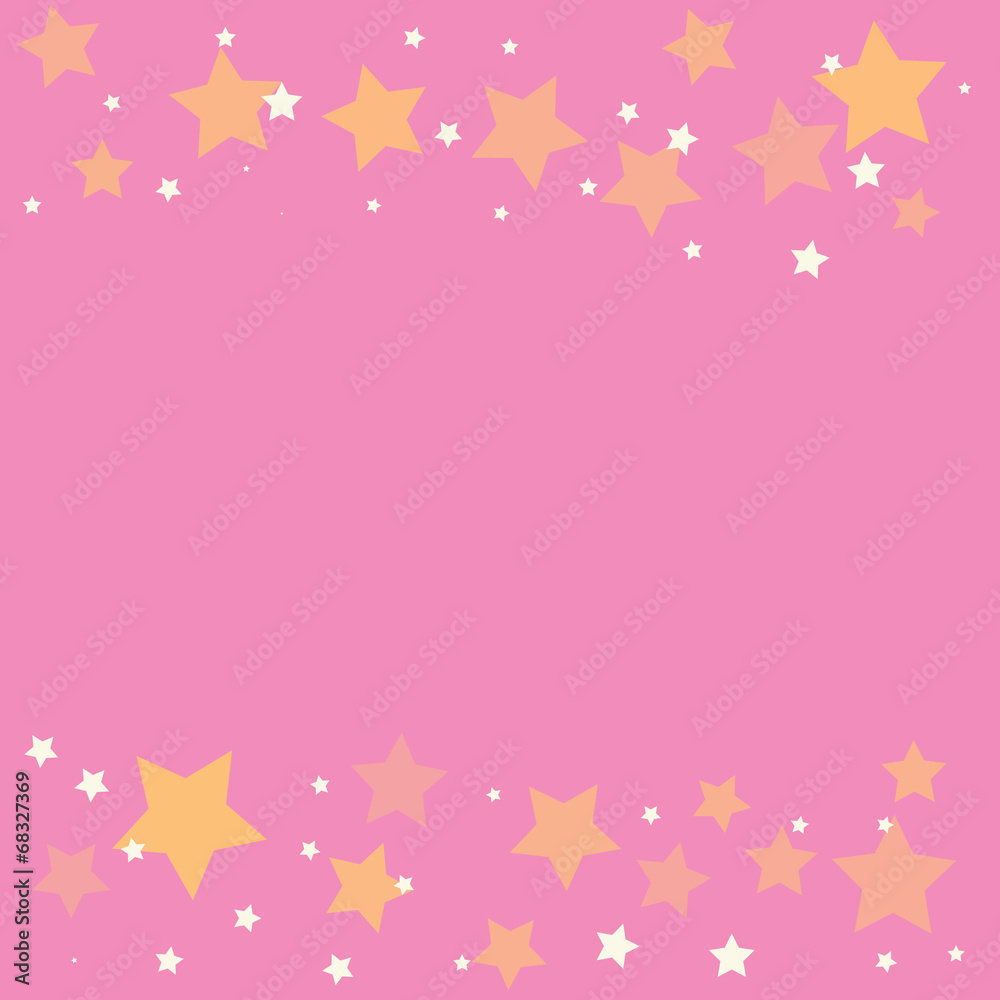 abstract gold star on pink background