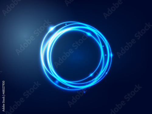 Abstract Background Blue Glowing Circle