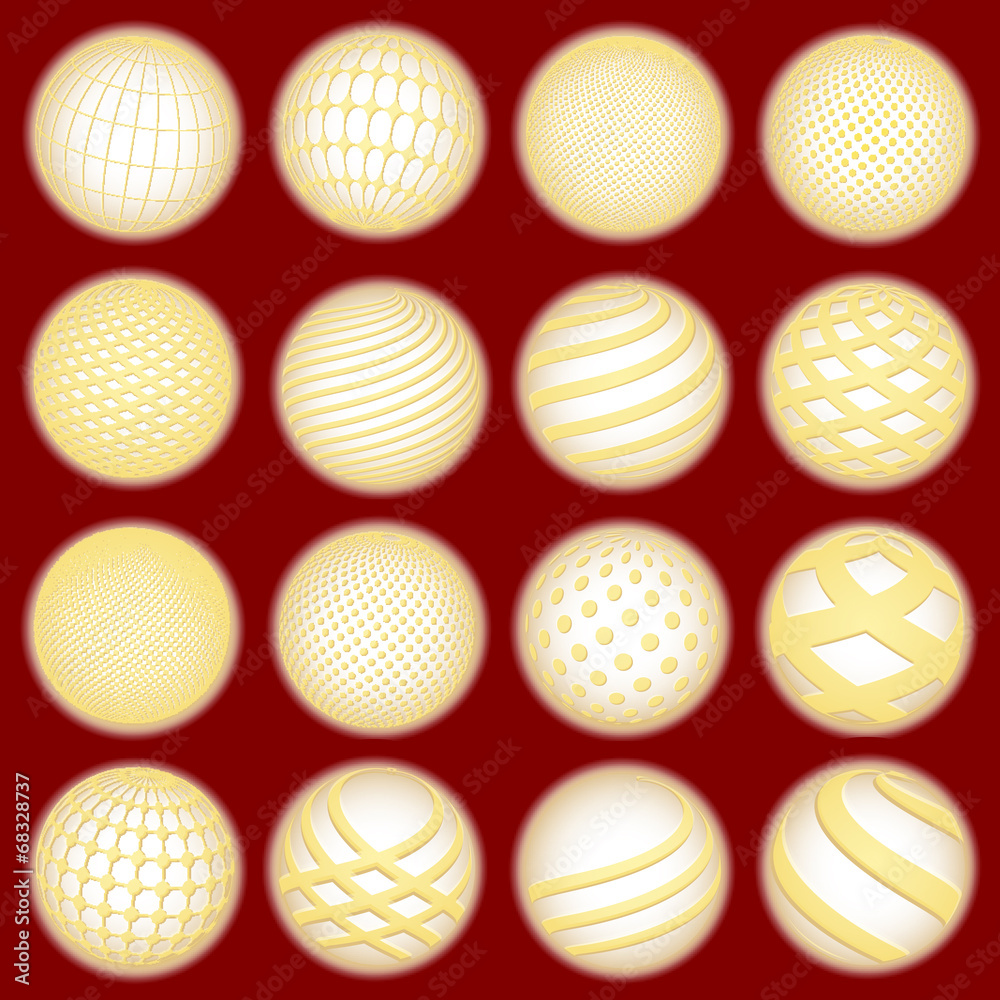 Fototapeta premium Golden planet symbols, vector