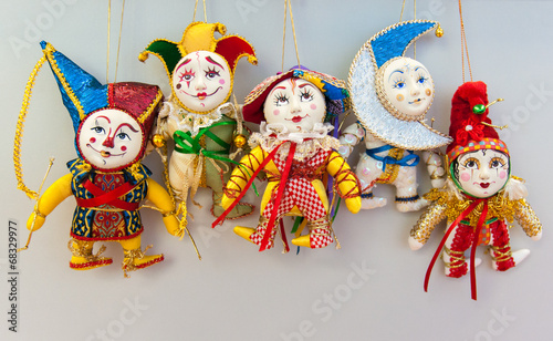 bright christmas clown figures decorations photo