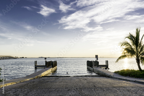 Boat Ramp At Sanibel Island, Florida - USA.