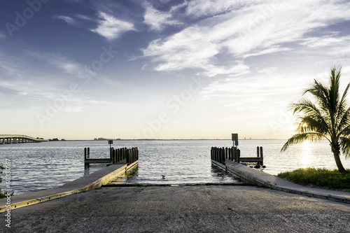 Boat Ramp At Sanibel Island, Florida - USA. photo