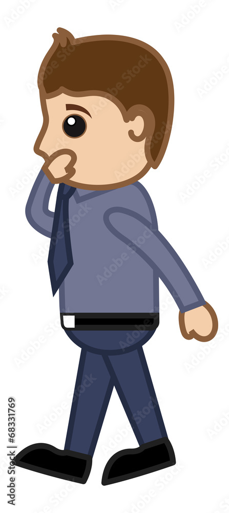 Man Whispering - Cartoon Vector