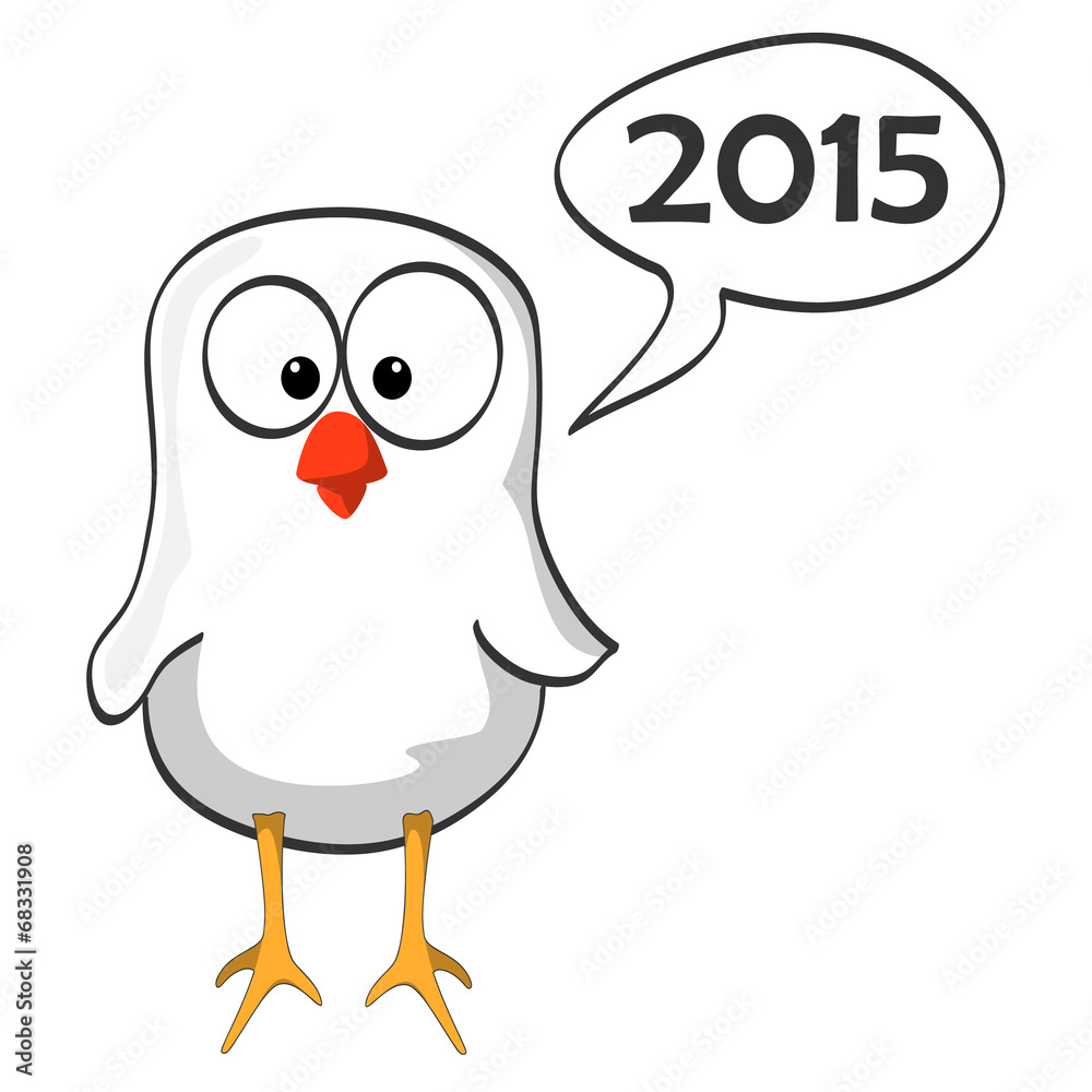 Fototapeta premium cartoon chicken blue wave 2014